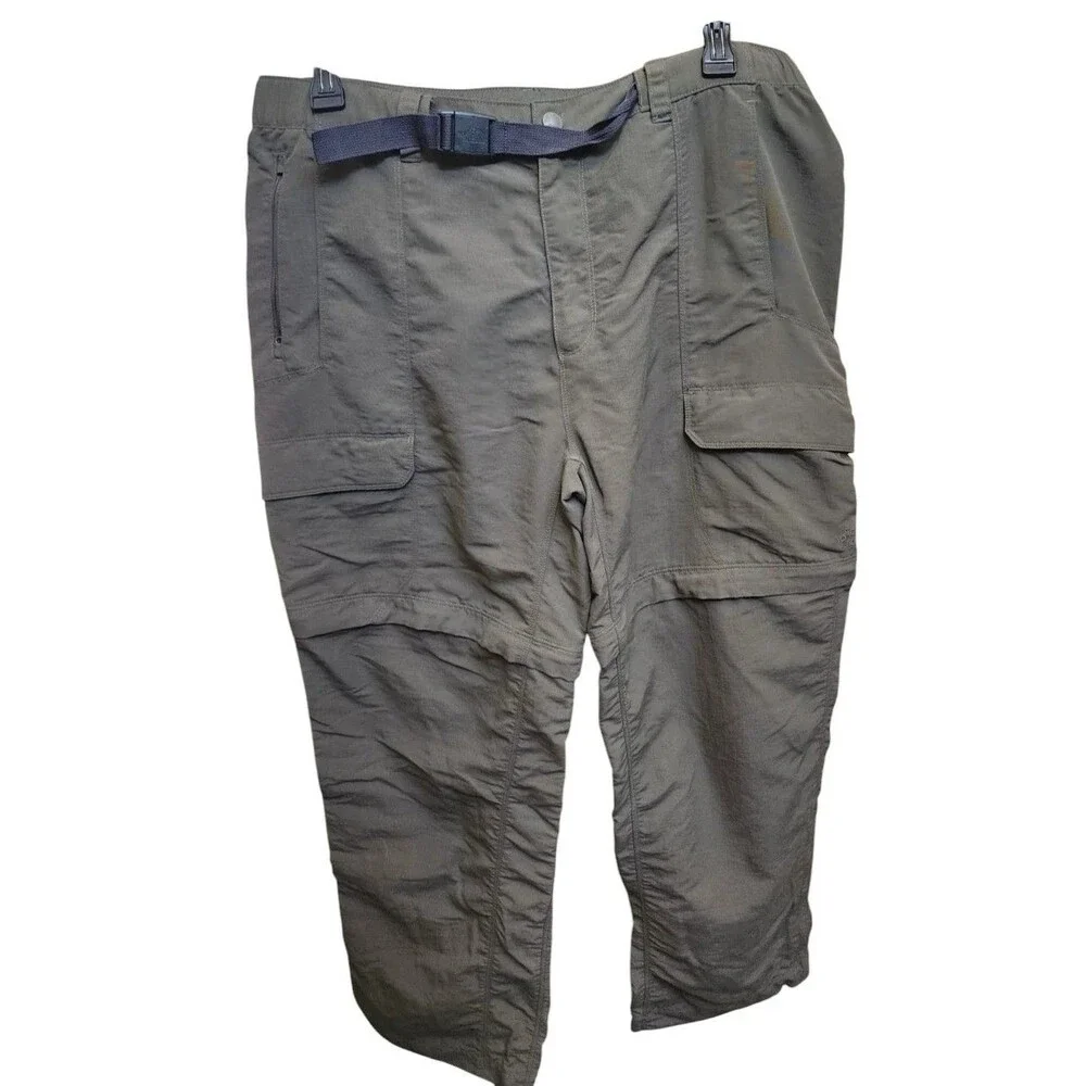 The North Face Convertible Cargo Pants Size XL Short Army Green Nylon